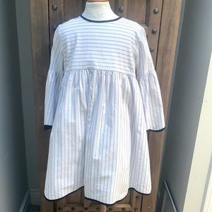 BELLA BLISS White/ Navy Cotton Flutter Sleeve Dress (10Y)